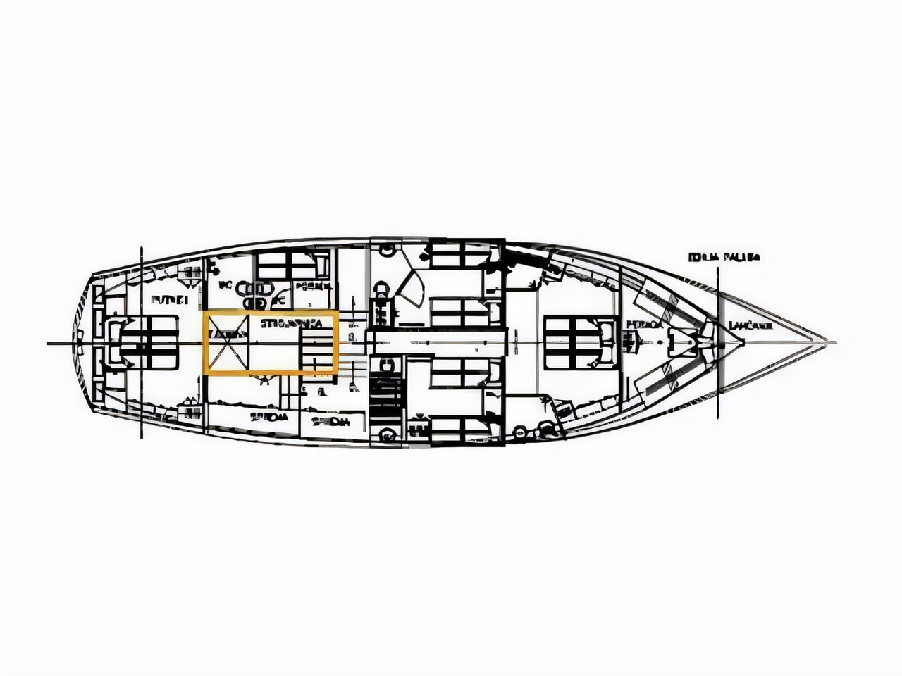Interior of Gulet Trebenna gulet or cruiser with 4 cabins Croatia yacht charter