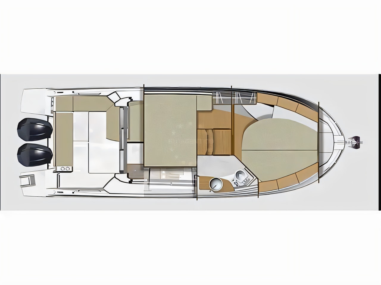 Interior of Antares 9 OB motor boat with 2 cabins Croatia yacht charter