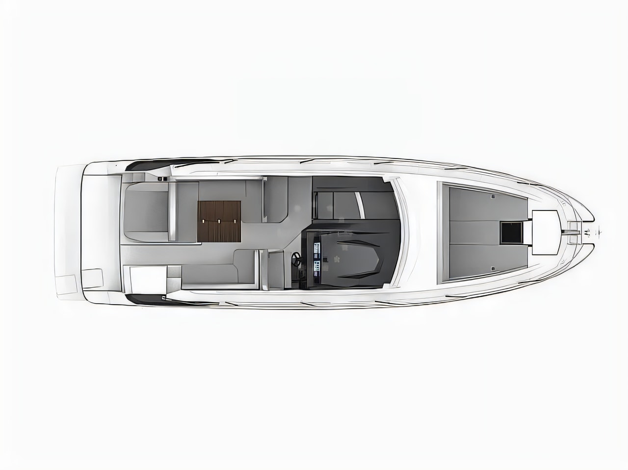 Interior of Gran Turismo 36 motor boat with 2 cabins Croatia yacht charter