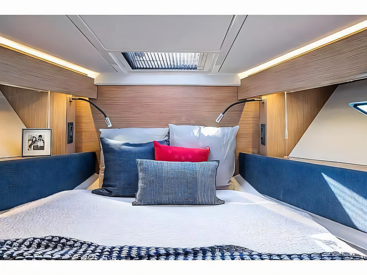Layout of Gran Turismo 36 motor boat with 2 cabins Croatia yacht charter