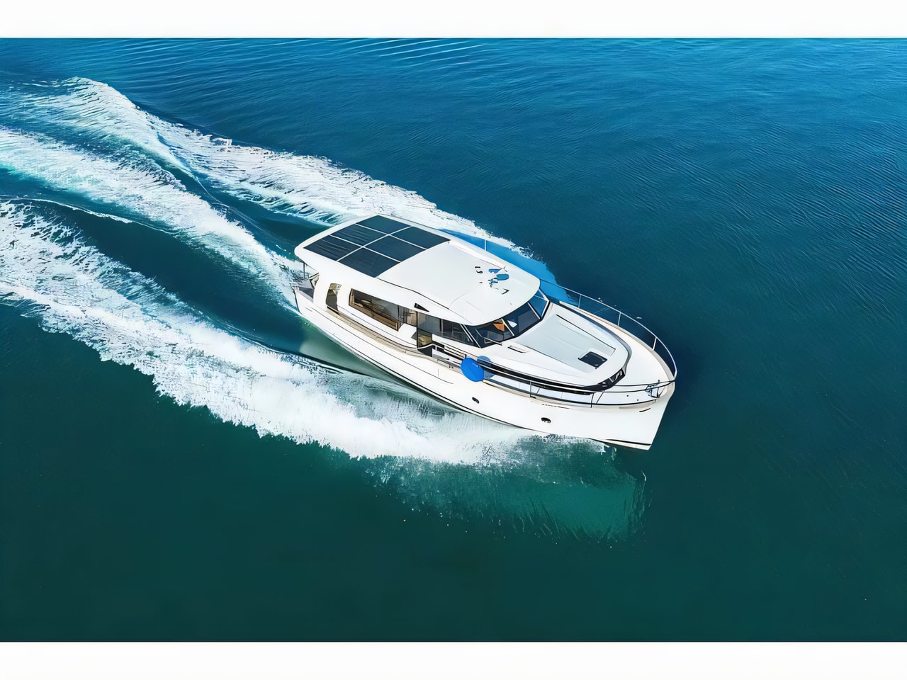 Exterior overview of Greenline 40 motor boat for charter from Biograd Kornati in the Zadar sailing area Croatia