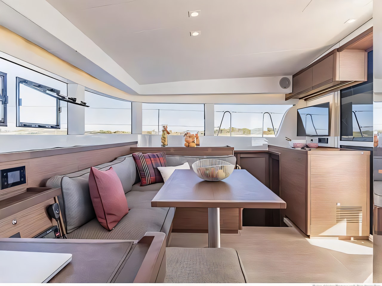 Layout of Lagoon 40 catamaran with 6 cabins Croatia yacht charter