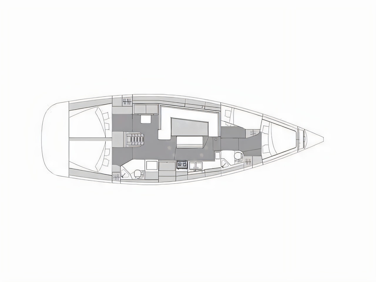 Interior of Elan 45.1 Impression sail boat with 4 cabins Croatia yacht charter