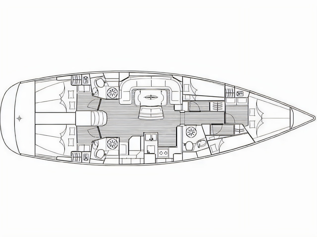 Interior of Bavaria 50 sail boat with 5 cabins Croatia yacht charter