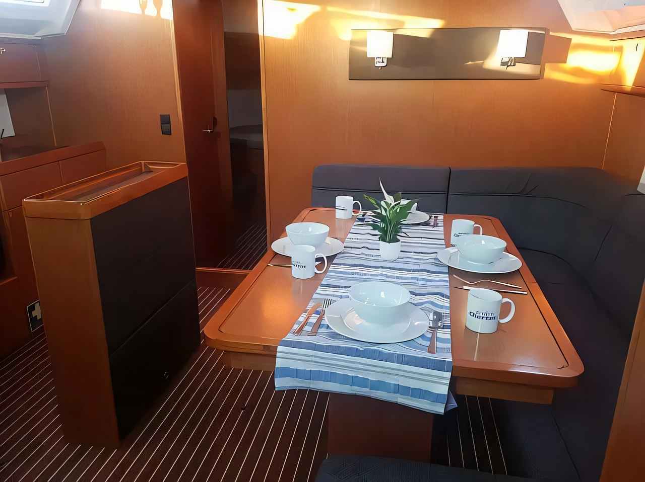 Layout of Bavaria 46 sail boat with 4 cabins Croatia yacht charter