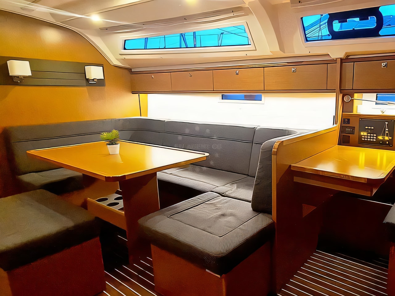 Layout of Bavaria 41 sail boat with 3 cabins Croatia yacht charter