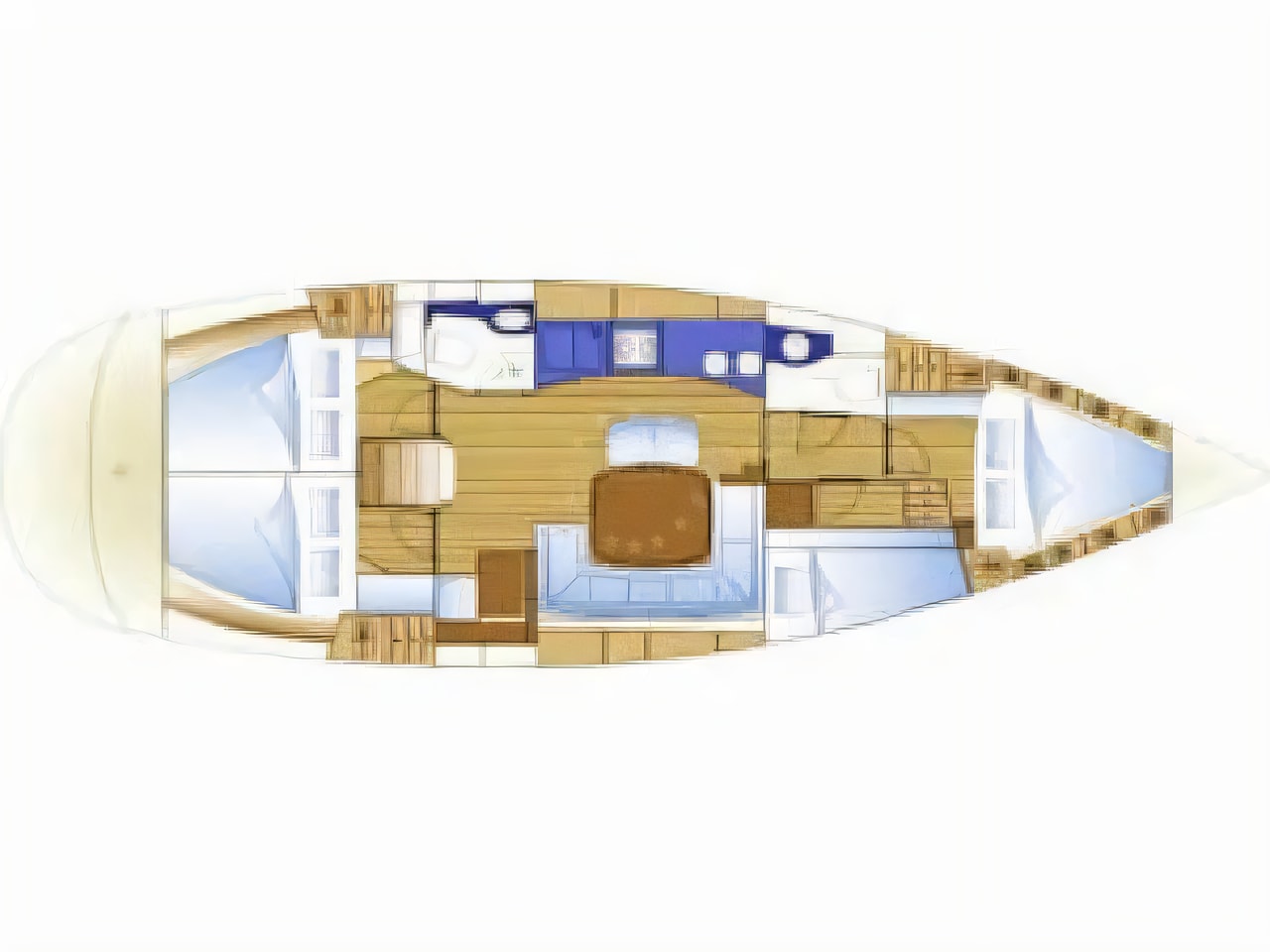 Interior of Bavaria 44 sail boat with 4 cabins Croatia yacht charter