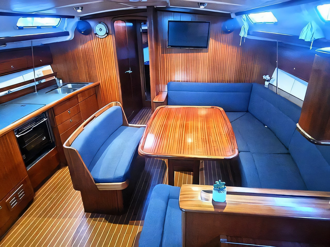 Layout of Bavaria 44 sail boat with 4 cabins Croatia yacht charter