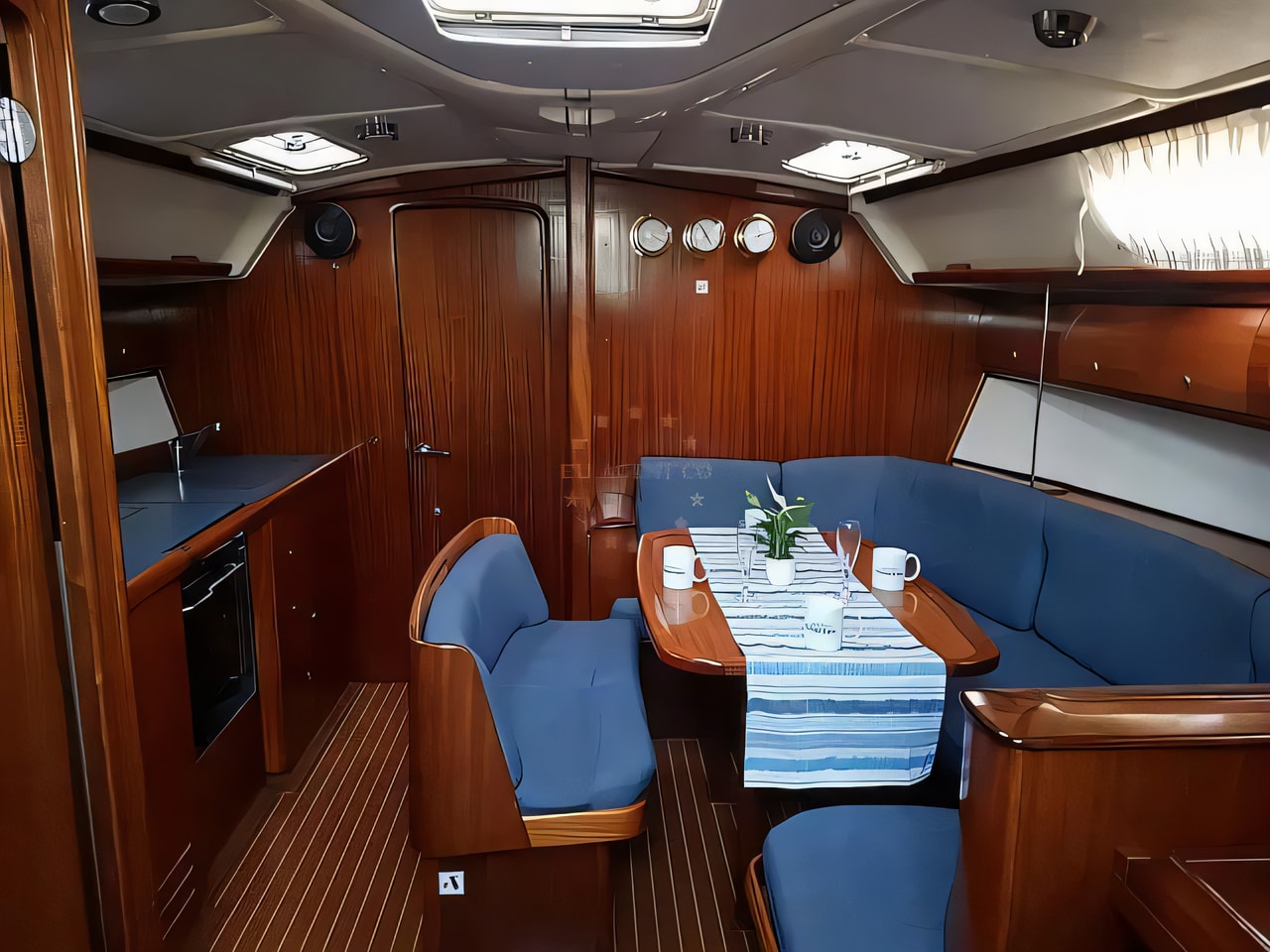 Layout of Bavaria 41 sail boat with 3 cabins Croatia yacht charter