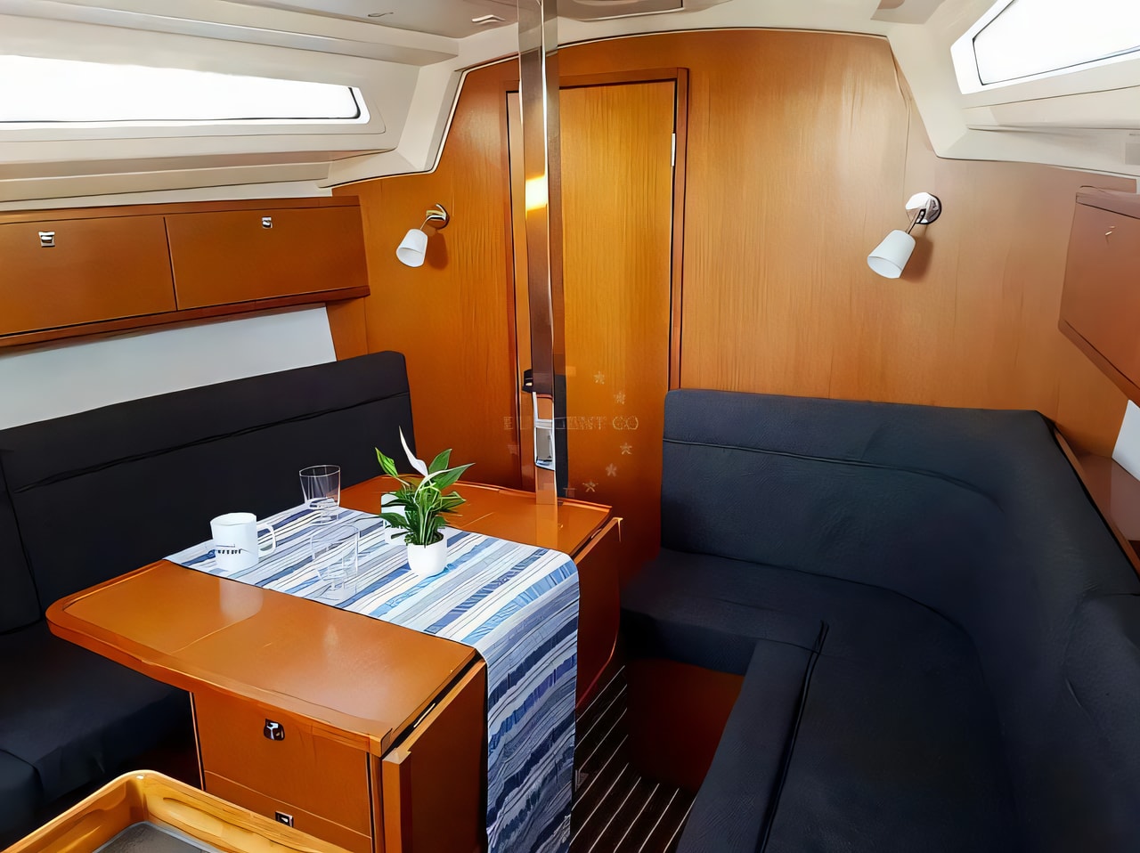 Layout of Bavaria 34 sail boat with 3 cabins Croatia yacht charter