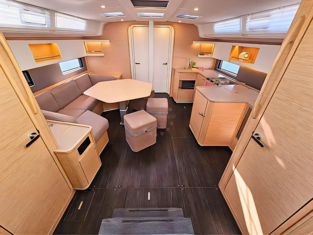 Layout of Dufour 44 Grand Large sail boat with 4 cabins Croatia yacht charter