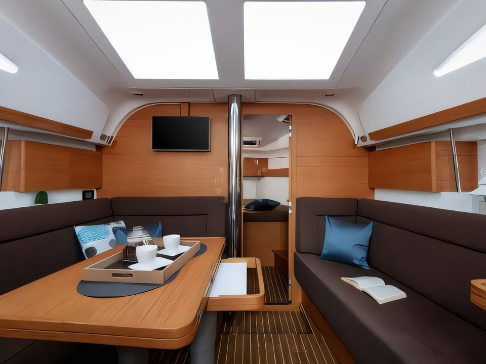 Interior of Elan 40 Impression sail boat with 3 cabins Croatia yacht charter