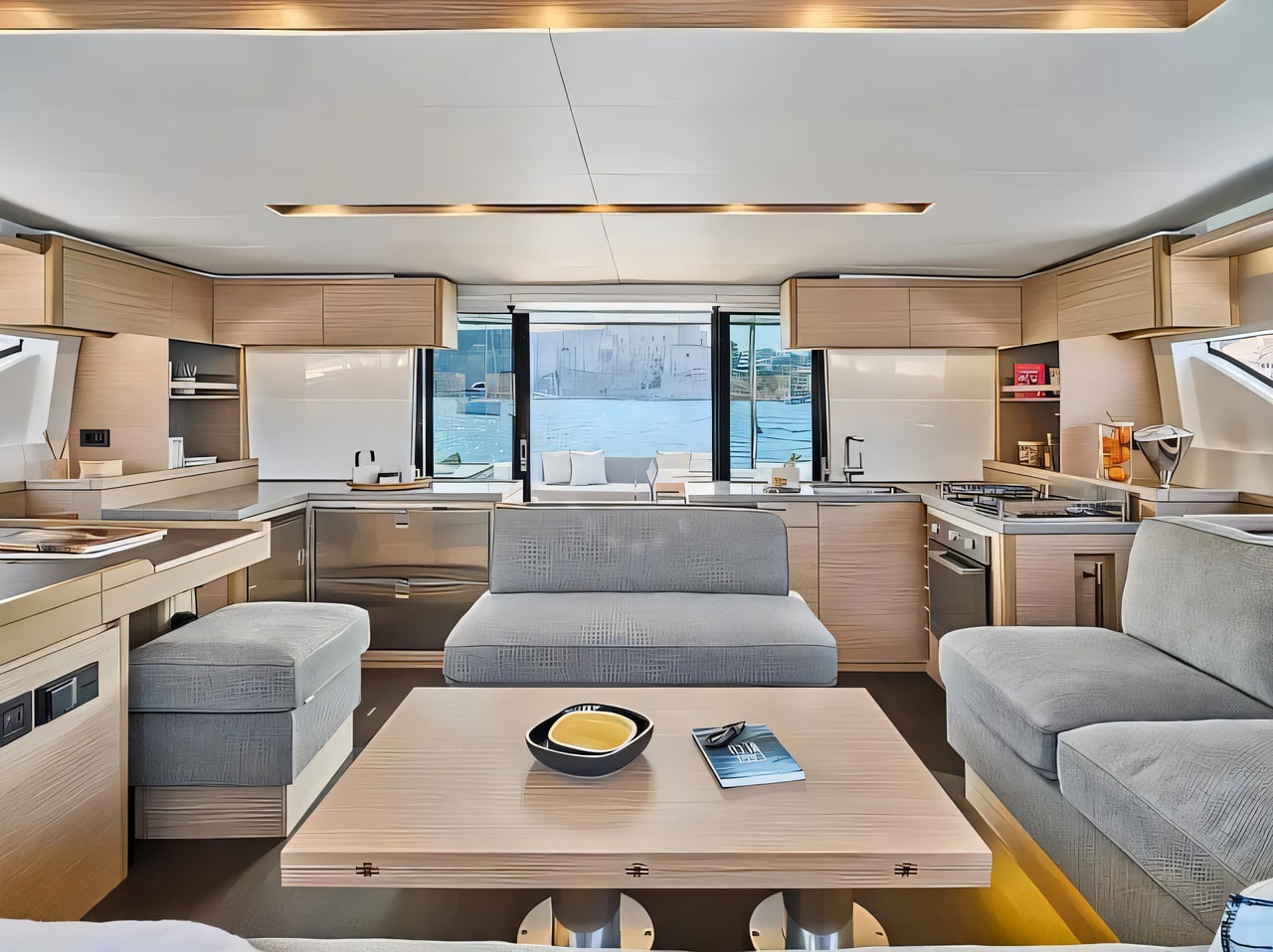 Layout of Lagoon 51 (6+2) catamaran with 6 cabins Croatia yacht charter