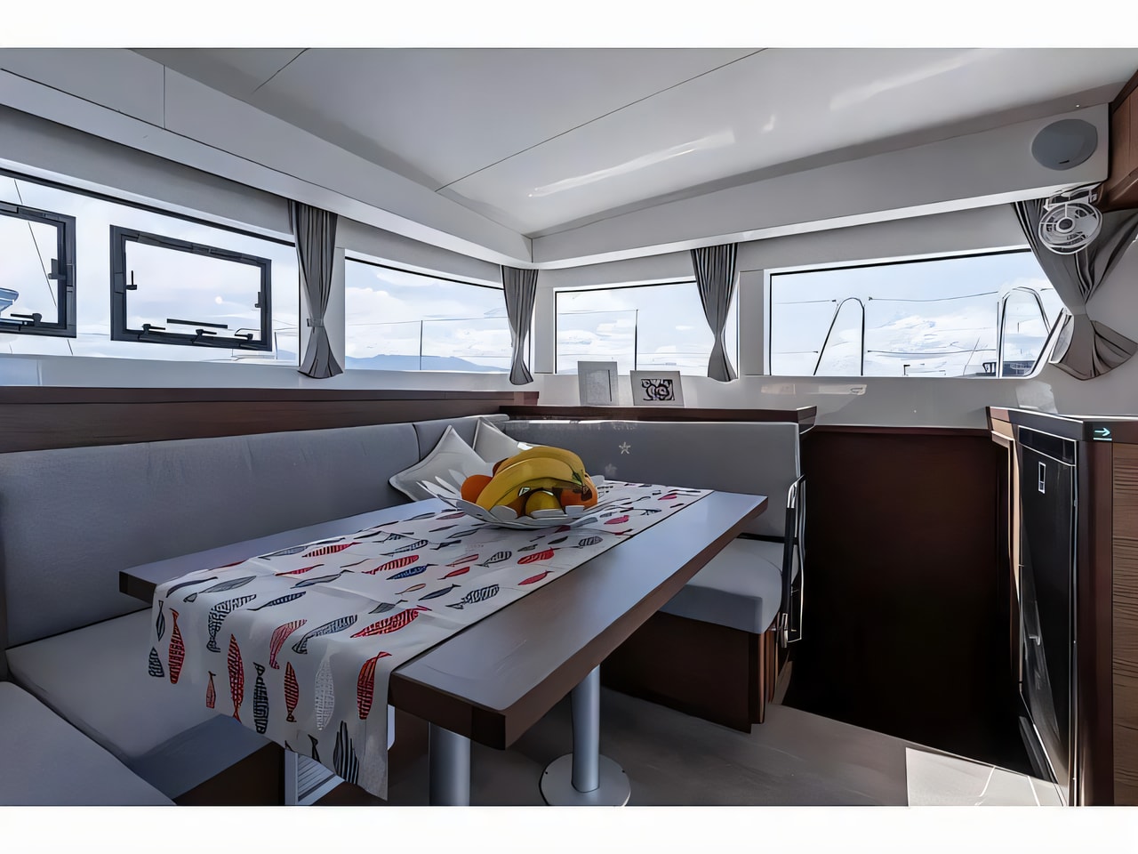 Layout of Lagoon 40 catamaran with 4 cabins Croatia yacht charter