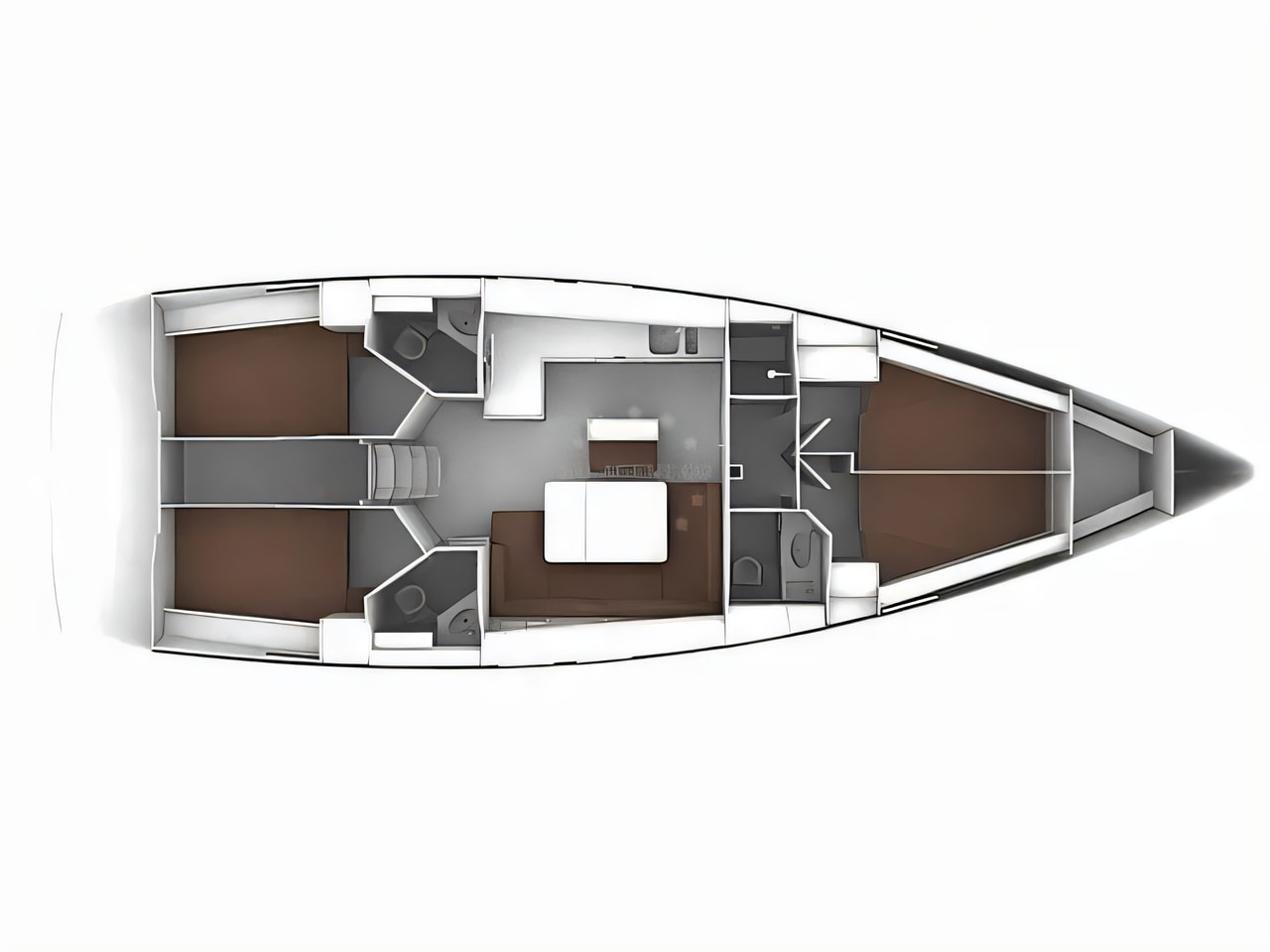 Interior of Bavaria Cruiser 46 sail boat with 4 cabins Croatia yacht charter