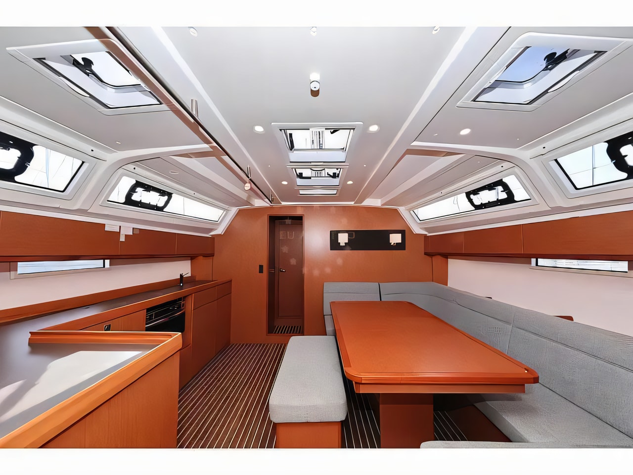 Layout of Bavaria Cruiser 46 sail boat with 4 cabins Croatia yacht charter