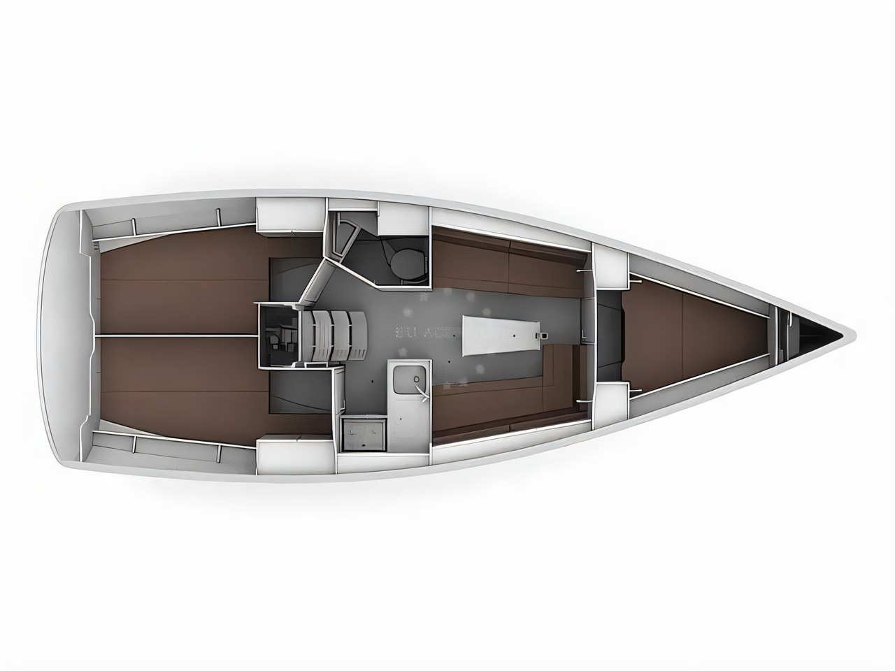 Interior of Bavaria Cruiser 34 - 3 cab sail boat with 3 cabins Croatia yacht charter