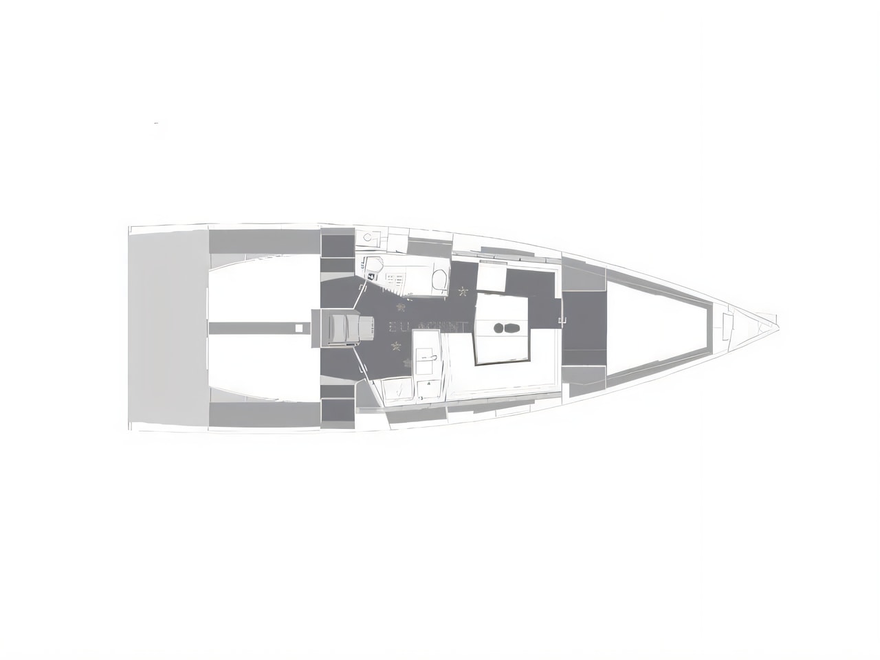 Interior of Elan E5 sail boat with 3 cabins Croatia yacht charter