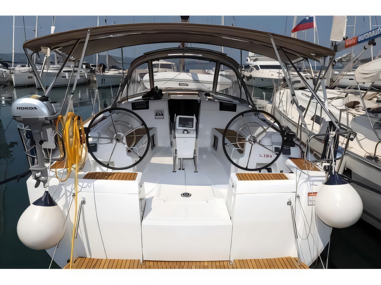 Exterior overview of Sun Odyssey 449 sail boat for charter from Biograd Kornati in the Zadar sailing area Croatia