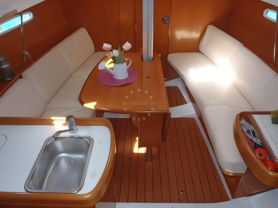 Interior of First 31.7 sail boat with 2 cabins Croatia yacht charter