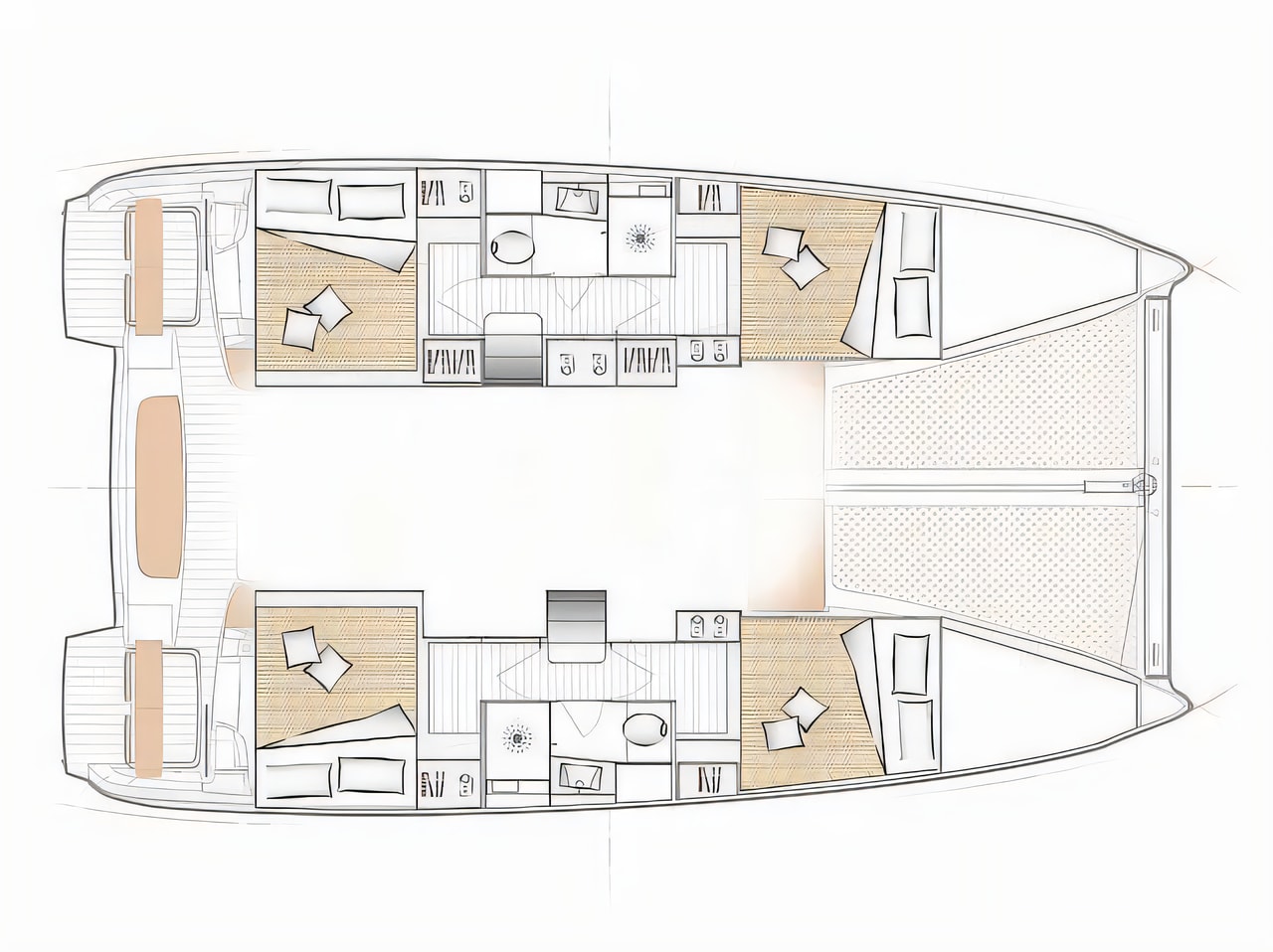 Interior of Excess 11 catamaran with 4 cabins Croatia yacht charter