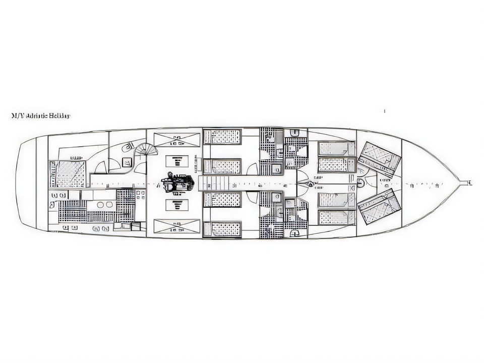 Gulet Adriatic Holiday yacht layout 5 cabins Croatia charter