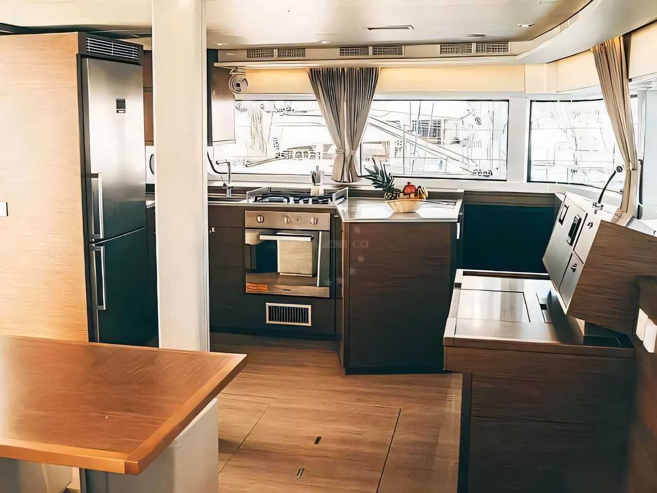 Layout of Lagoon 52F catamaran with 5 cabins Croatia yacht charter