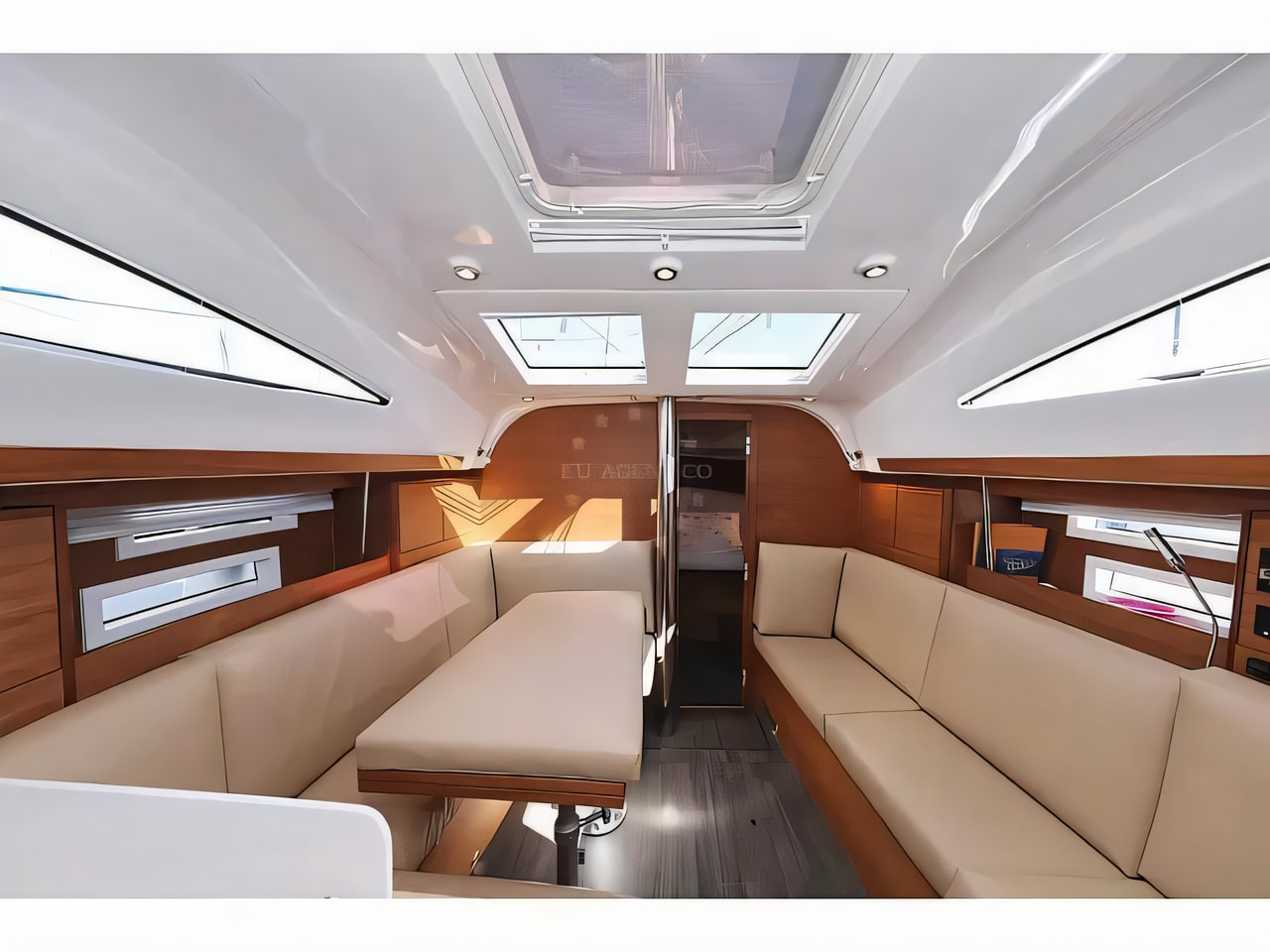 Layout of Elan Impression 40.1 sail boat with 3 cabins Croatia yacht charter