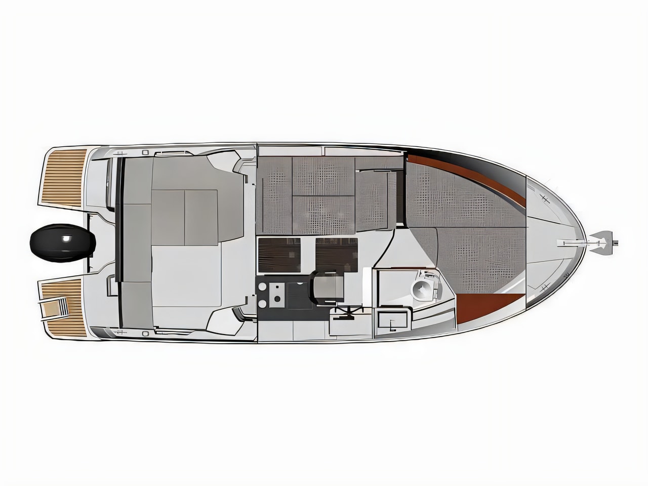 Interior of Merry Fisher 795 motor boat with 1 cabins Croatia yacht charter