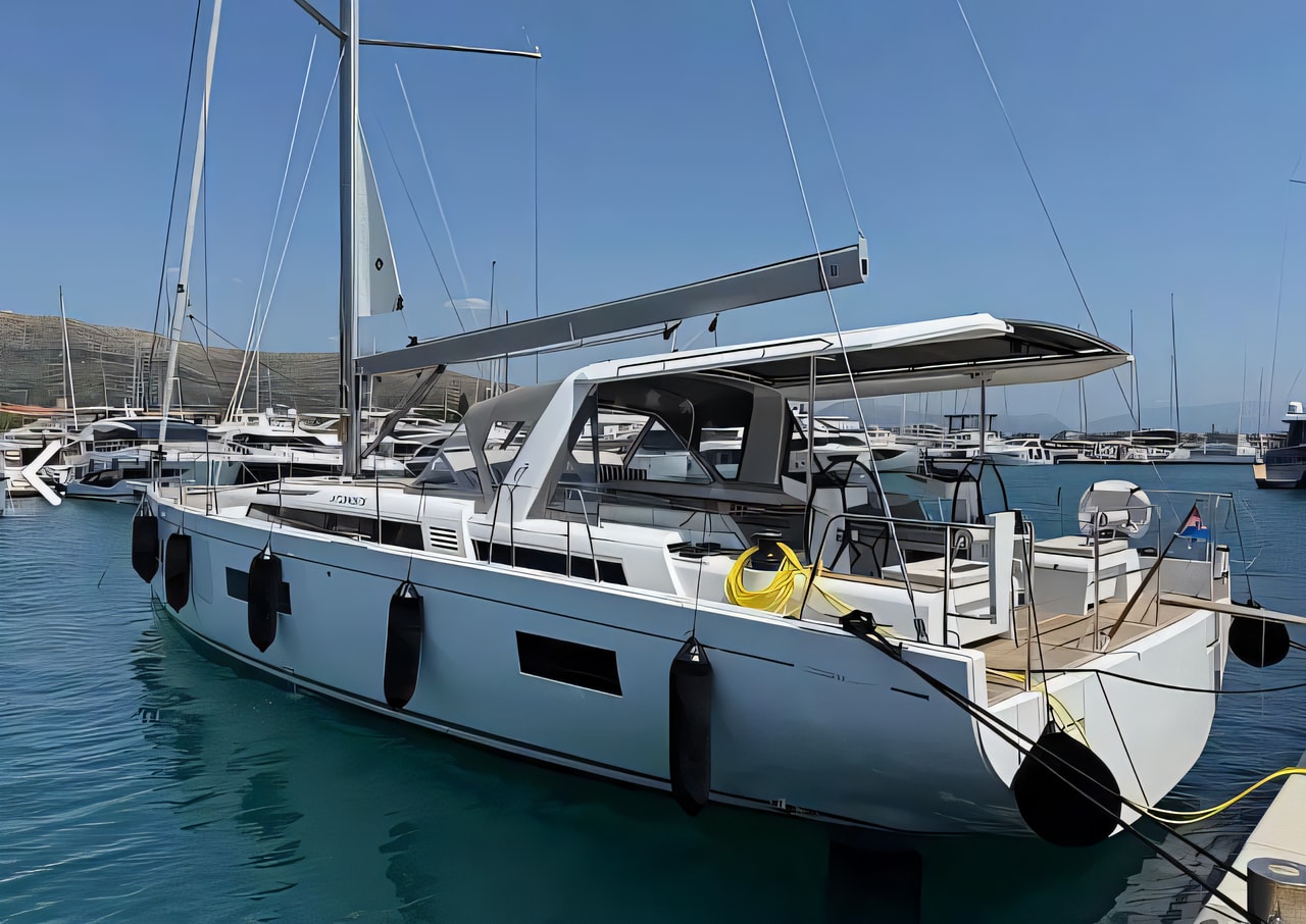 Exterior overview of Oceanis 60 sail boat for charter from Seget Donji Marina Baotic in the Split sailing area Croatia