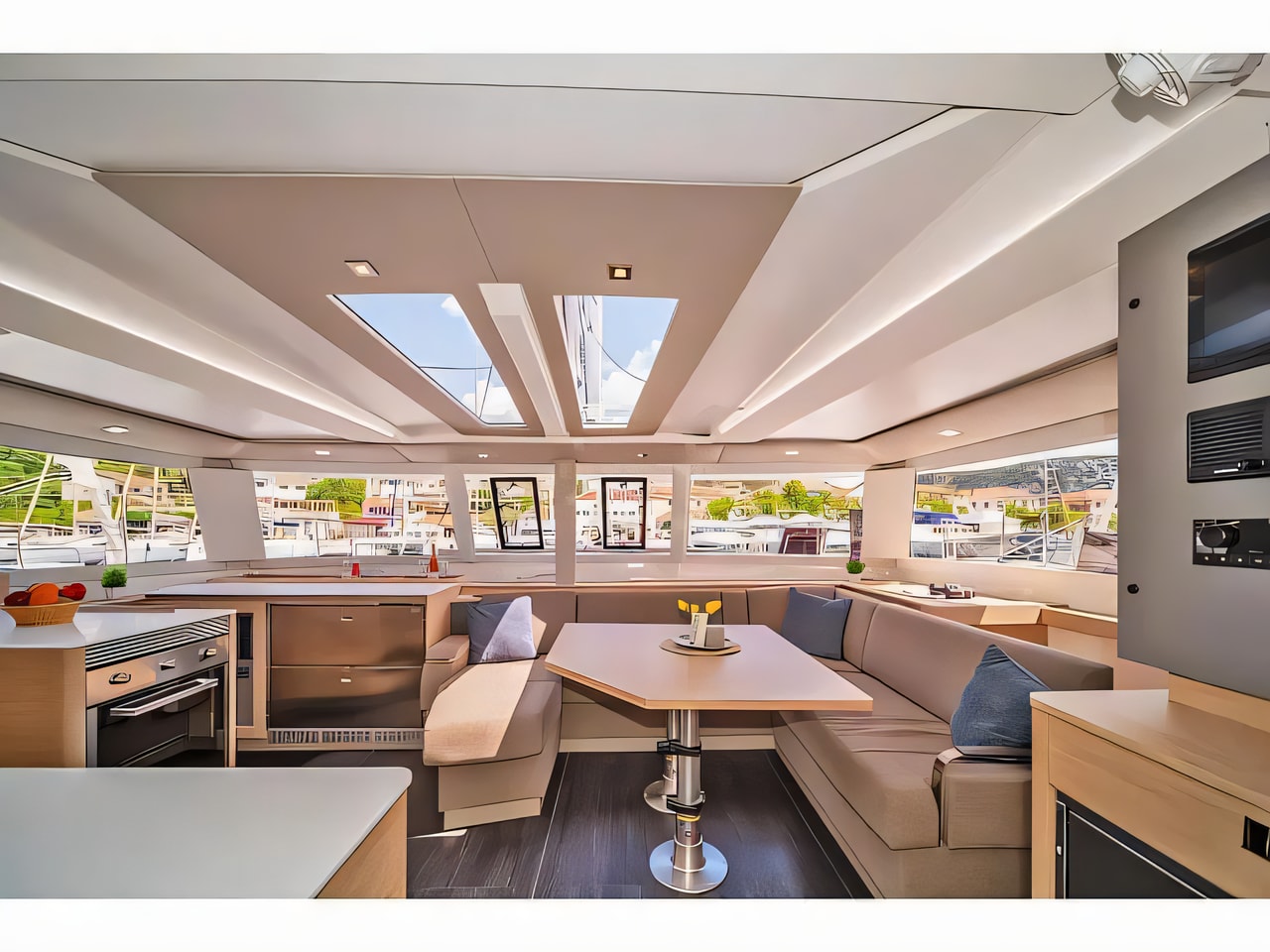 Layout of Tanna 47 A / C & GEN & WM catamaran with 6 cabins Croatia yacht charter