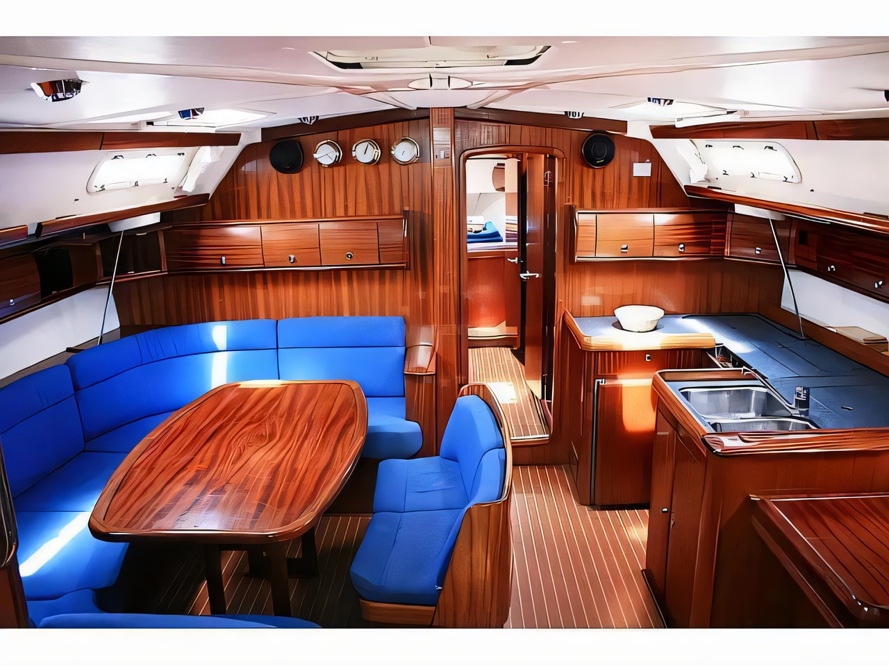 Layout of Bavaria 49 sail boat with 5 cabins Croatia yacht charter