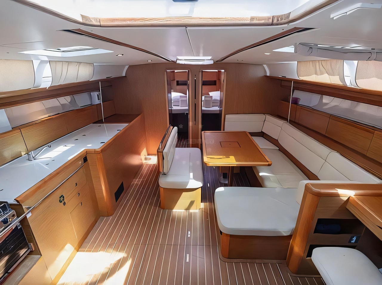 Layout of Sun Odyssey 49i sail boat with 4 cabins Croatia yacht charter