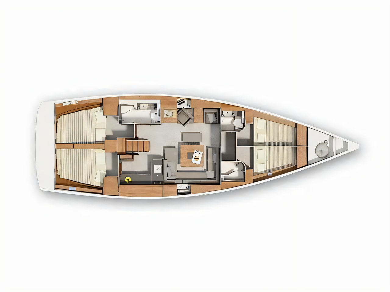 Interior of Hanse 455 sail boat with 4 cabins Croatia yacht charter