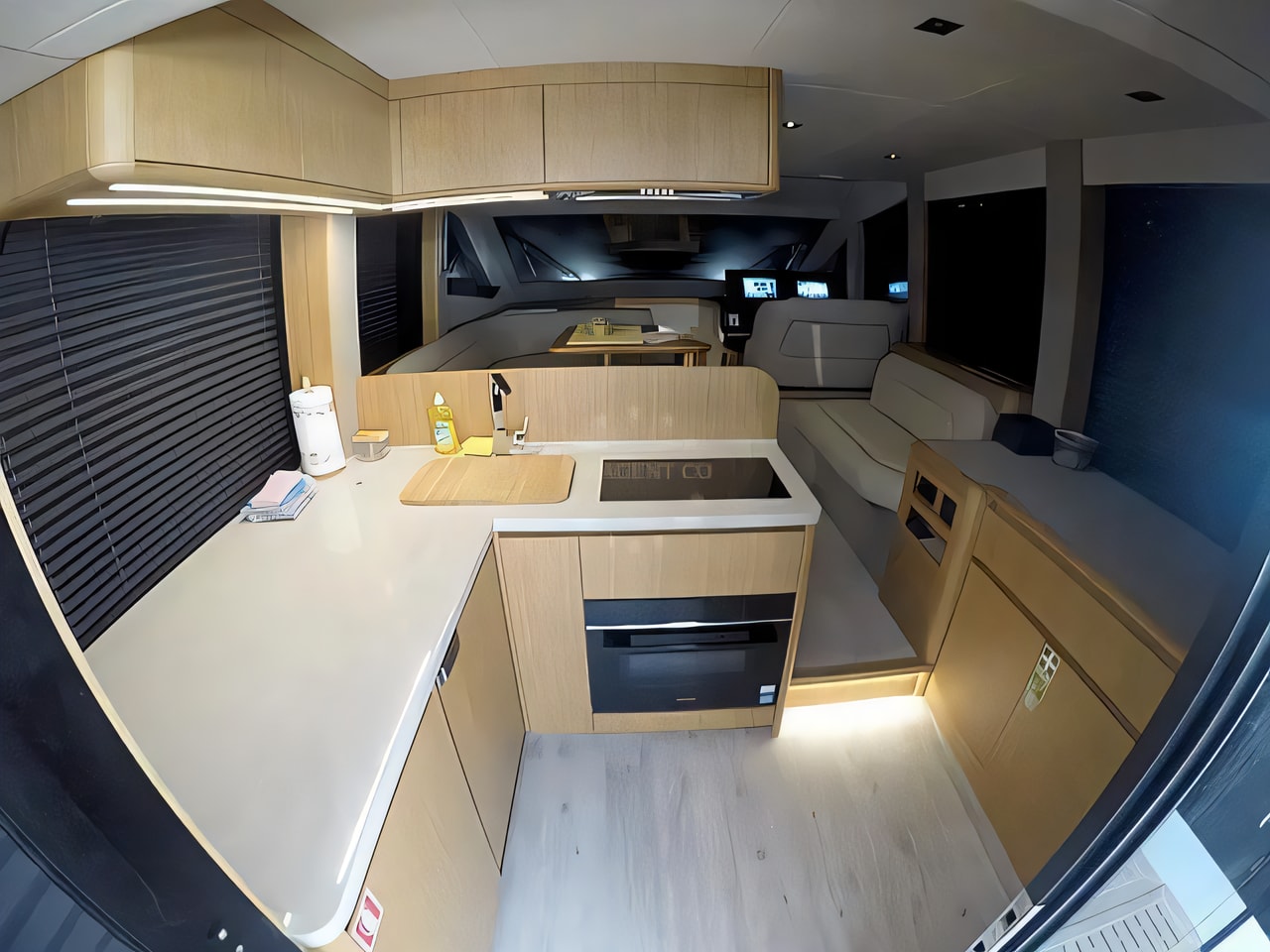 Layout of Galeon 480 Fly motor boat with 3 cabins Croatia yacht charter
