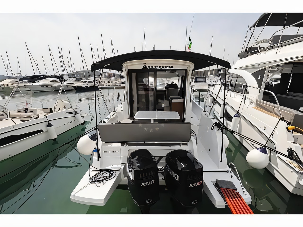Exterior overview of Antares 9 OB motor boat for charter from Pirovac in the Sibenik sailing area Croatia