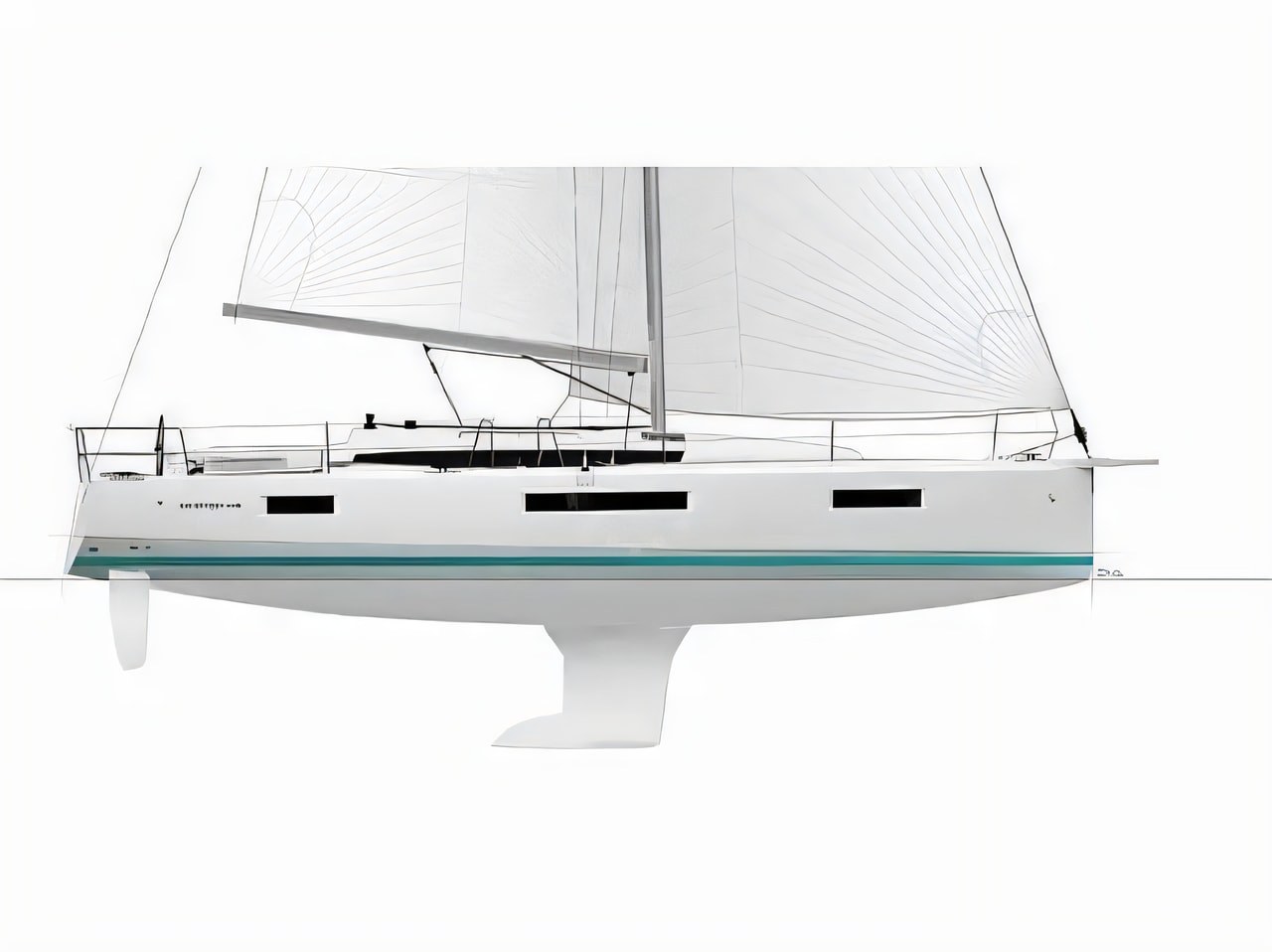 Exterior overview of Sun Odyssey 440 sail boat for charter from Pula Marina Polesana in the Istria / Kvarner sailing area Croatia