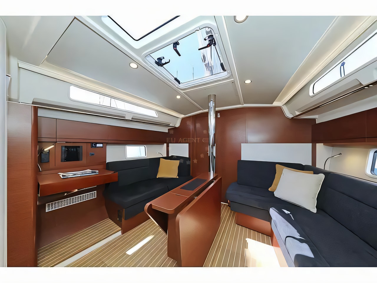 Layout of Hanse 418 sail boat with 3 cabins Croatia yacht charter
