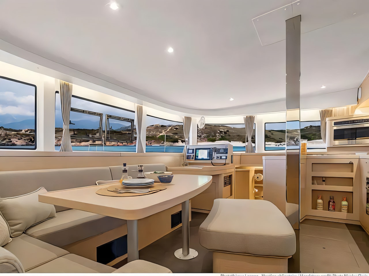 Layout of Lagoon 42 catamaran with 6 cabins Croatia yacht charter