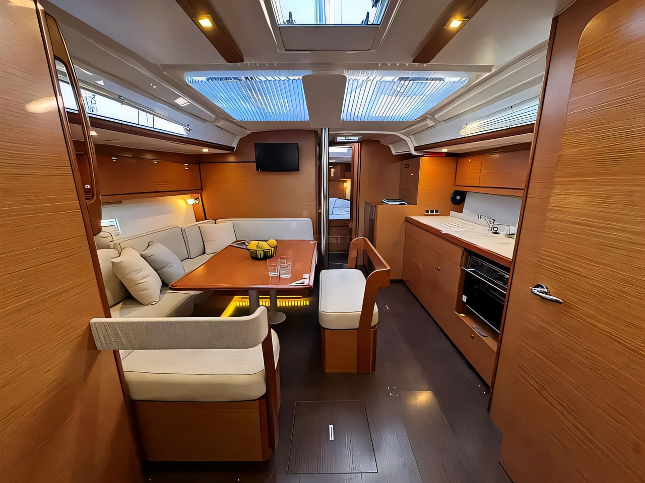Layout of Dufour 430 Grand Large sail boat with 4 cabins Croatia yacht charter