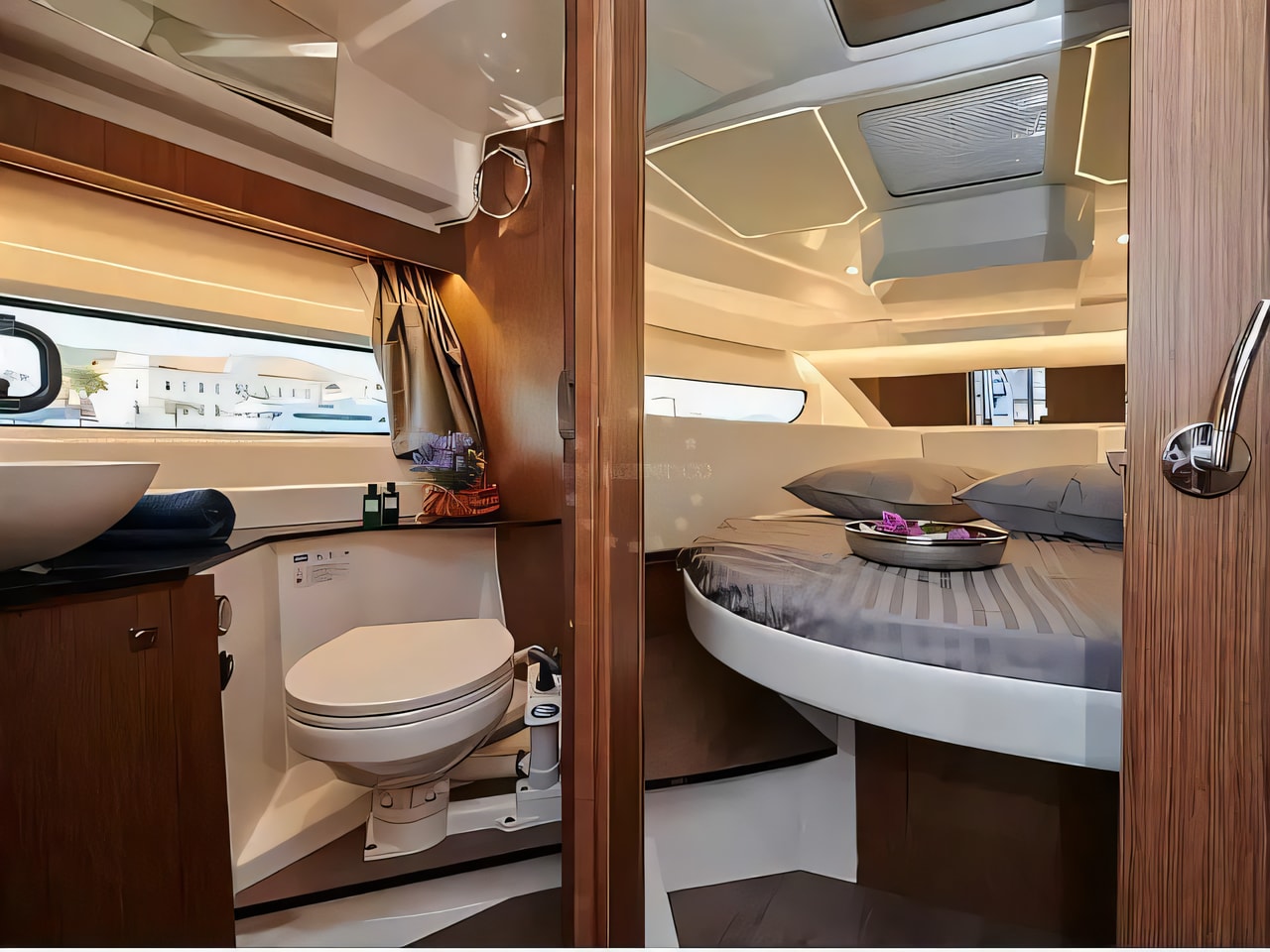 Layout of Merry Fisher 1095 FLY motor boat with 3 cabins Croatia yacht charter