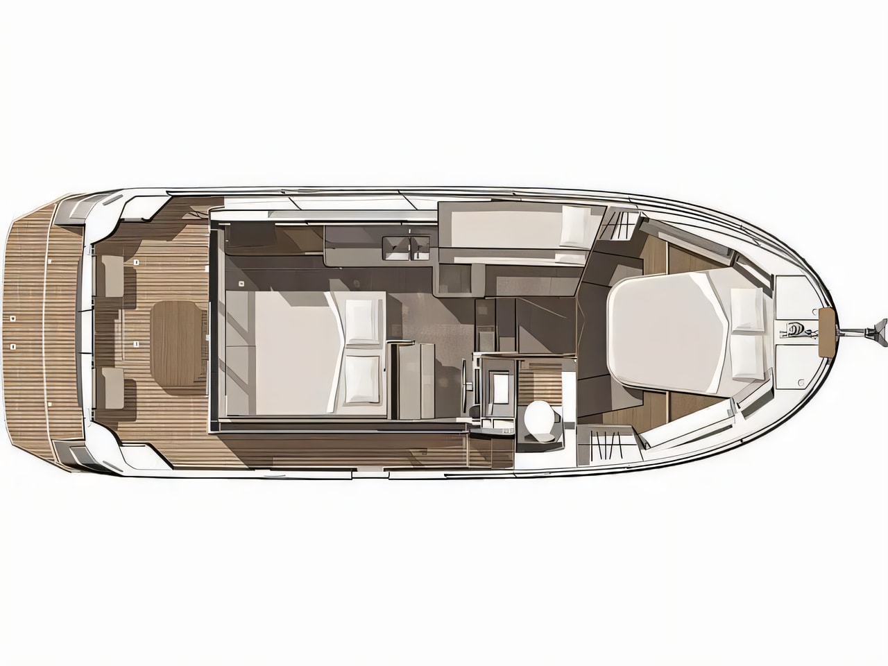 Interior of Swift Trawler 30 motor boat with 2 cabins Croatia yacht charter