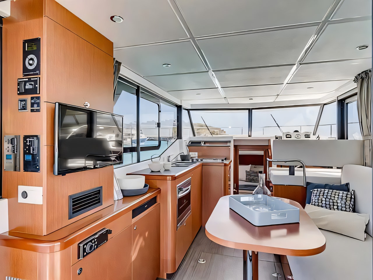 Layout of Swift Trawler 30 motor boat with 2 cabins Croatia yacht charter