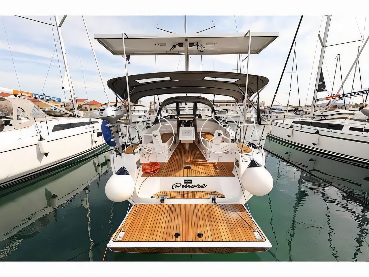 Exterior overview of Bavaria Cruiser 37 sail boat for charter from Pirovac in the Sibenik sailing area Croatia