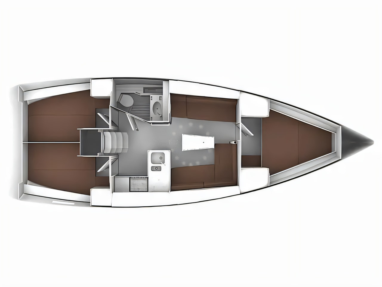Interior of Bavaria Cruiser 37 sail boat with 3 cabins Croatia yacht charter
