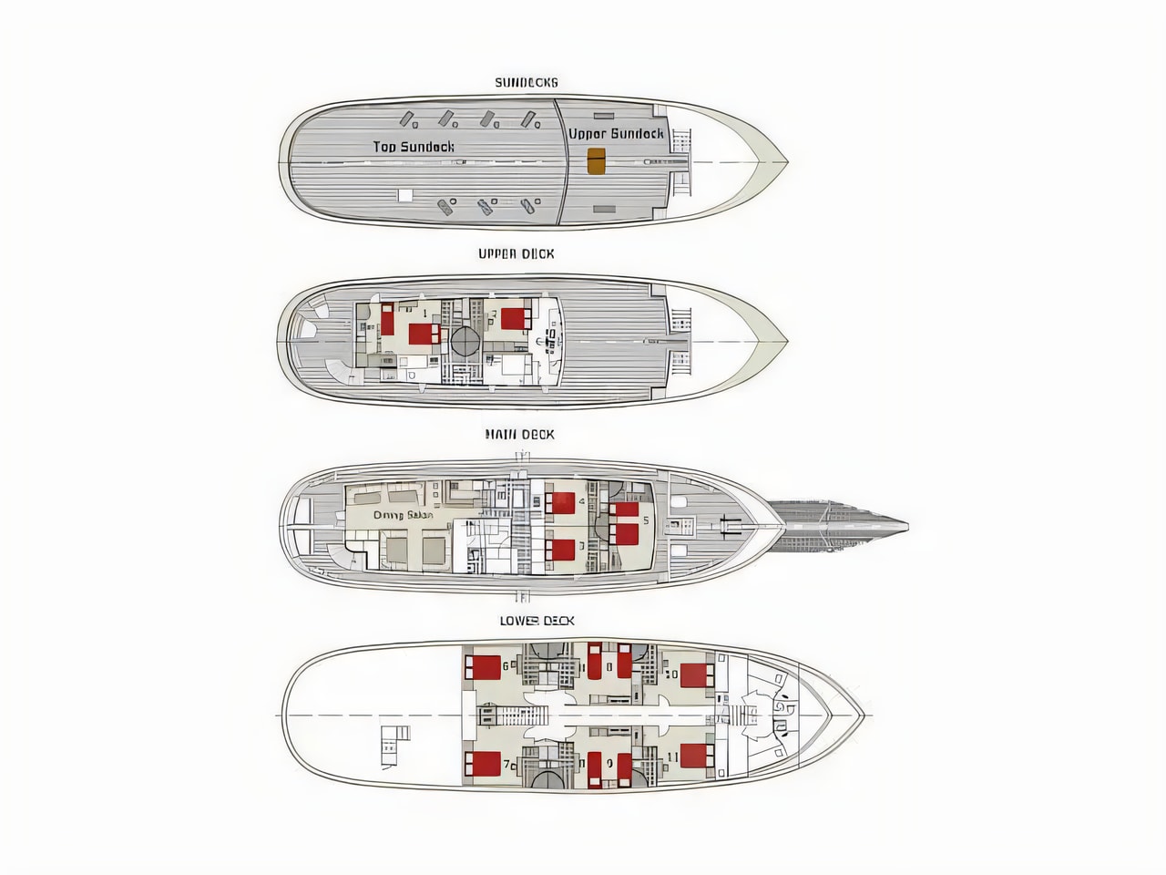 Interior of M / Y motorsailer with 1 cabins Croatia yacht charter