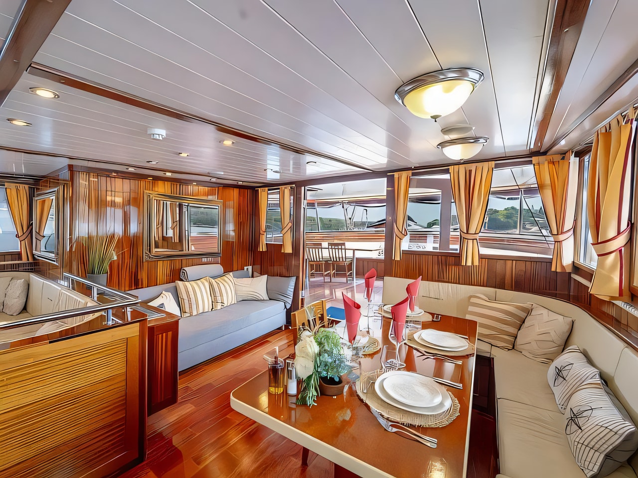 Layout of M / Y motorsailer with 1 cabins Croatia yacht charter