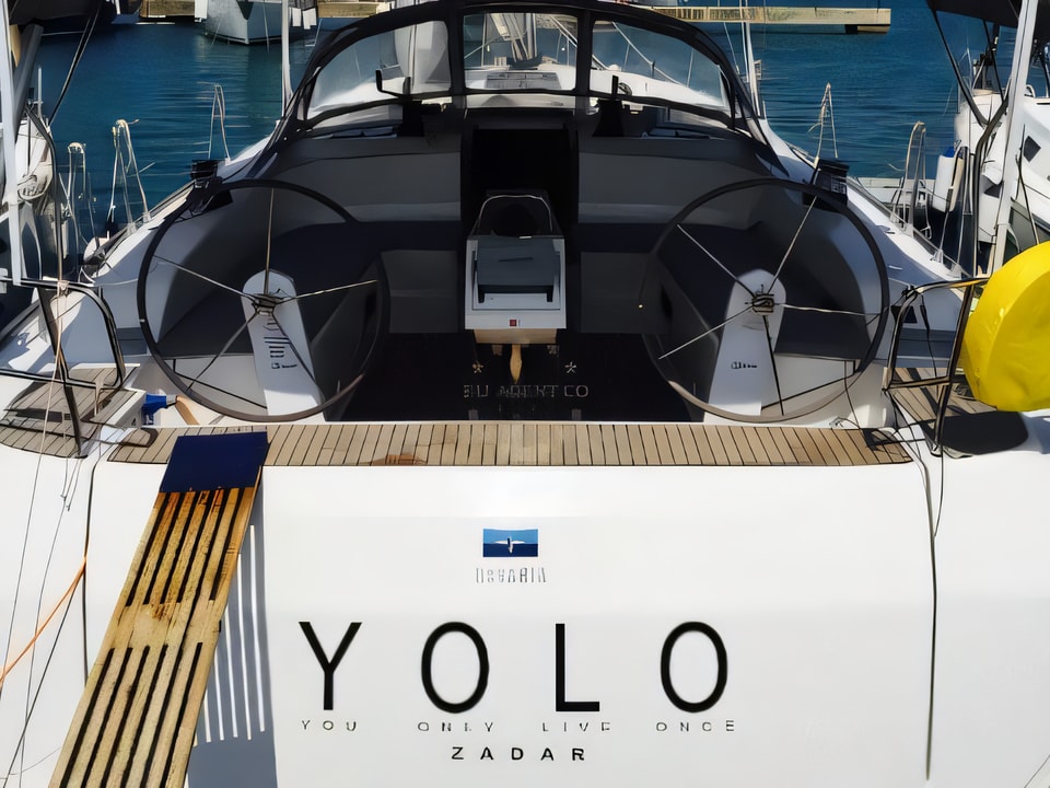 Exterior overview of Bavaria Cruiser 51 sail boat for charter from Sukosan Marina Dalmacija in the Zadar sailing area Croatia