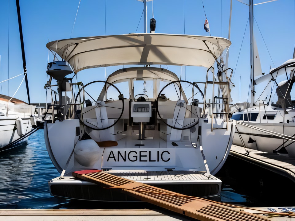 Exterior overview of Bavaria Cruiser 37 sail boat for charter from Sibenik Marina Mandalina in the Sibenik sailing area Croatia