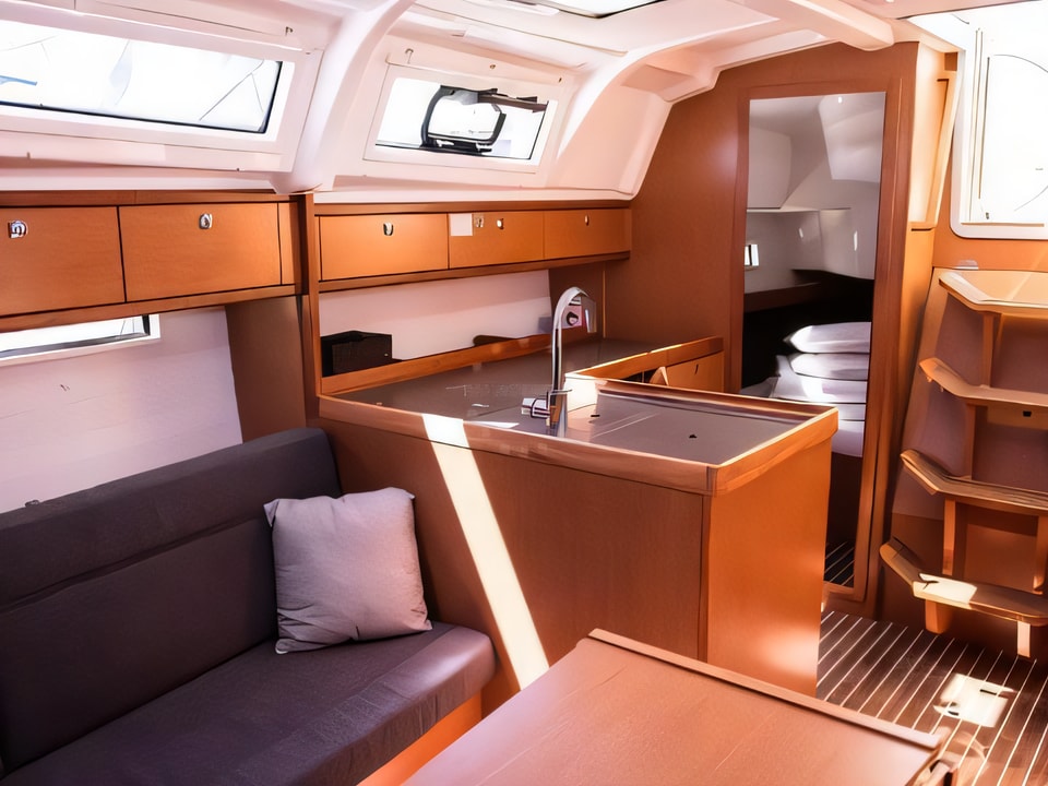 Interior of Bavaria Cruiser 37 sail boat with 3 cabins Croatia yacht charter